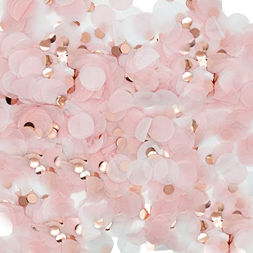 Round Tissue Confetti Glitter Rose Gold Pink White Paper Tissue Confetti Dots for Wedding Birthday Party Decorations 1.76oz