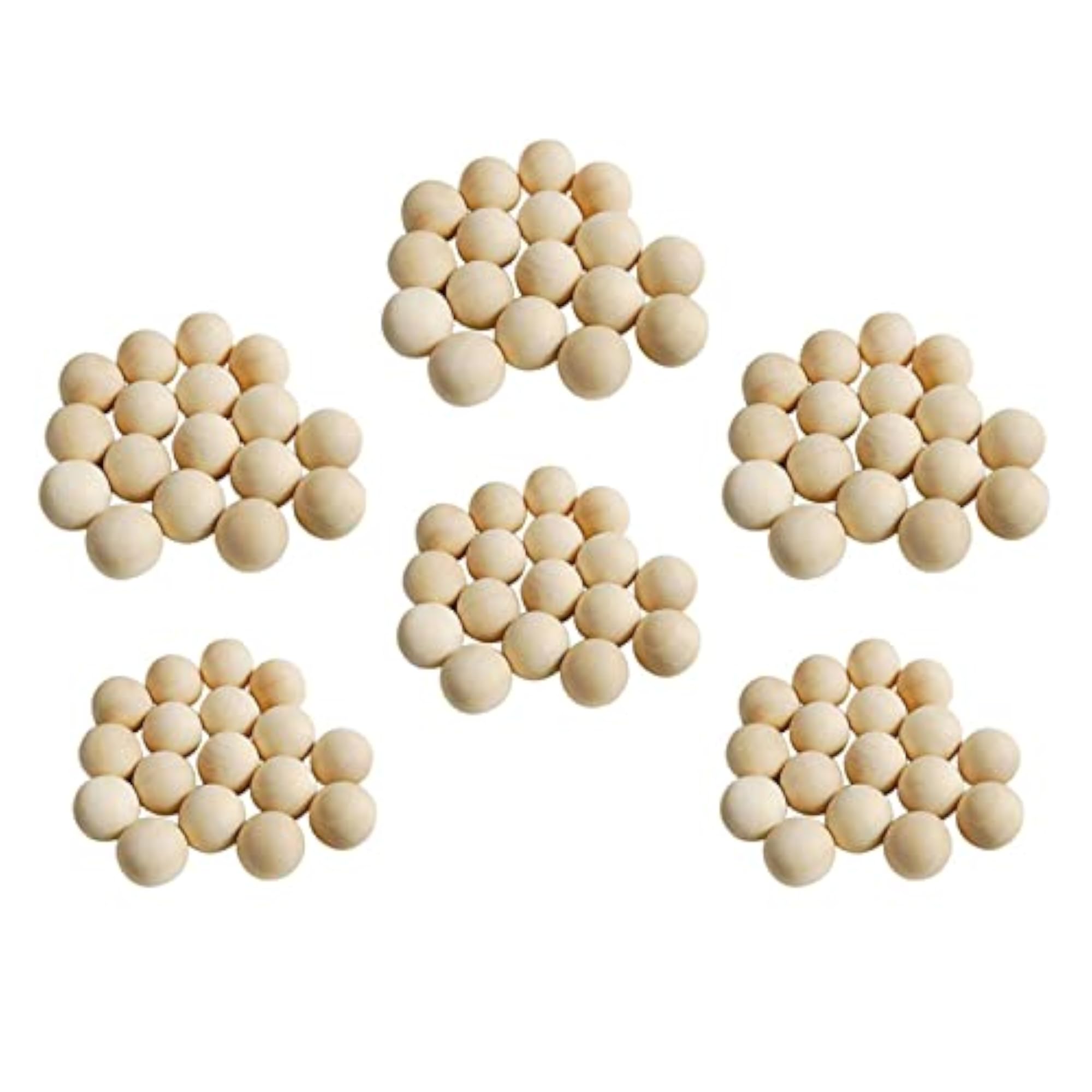 Bulk Round Wood Beads for DIY Crafting, 600 Pieces