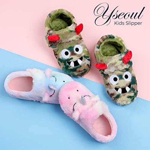 Little Kids Big Boys House Slippers, Kids Warm Slip On Home Slippers With Soft Memory Foam Cute Winter Nonslip Indoor Shark Dinosaur Soccer Dog Slippers #TOP6