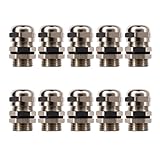 Gebildet Metall-Kabelverschraubung, PG7 Wasserdicht Verstellbar 3-6.5mm Kabelverschraubung Verbindung mit Dichtungen, M12 × 1.5-Kabelverbinder, Kabelschutz