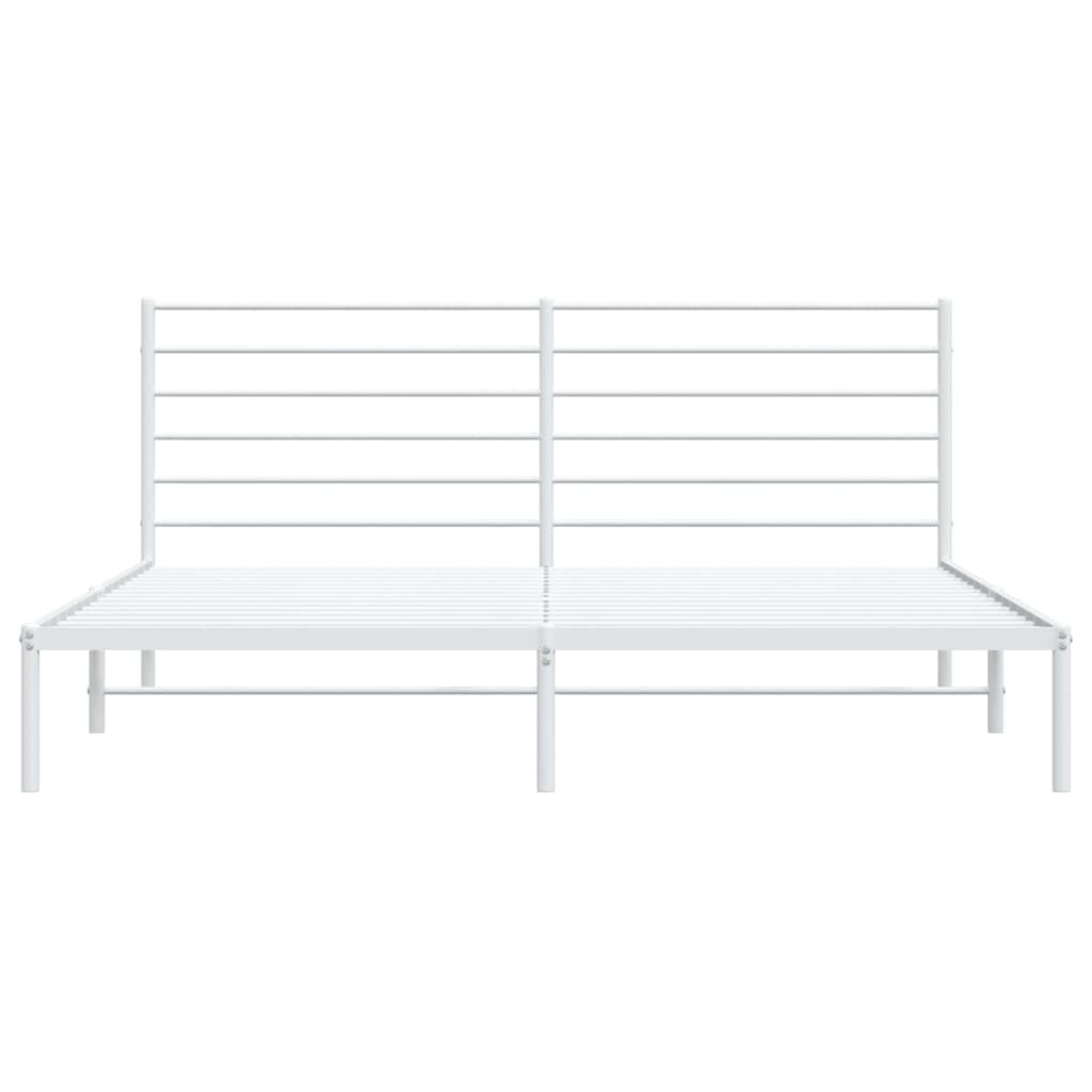 ShGaxin Structure de lit en métal avec tête de lit blanche 193 x 203 cm, bases de lit, sommier, chambres de jeunes, lit relaxant, cadre de lit, meuble lit 352374