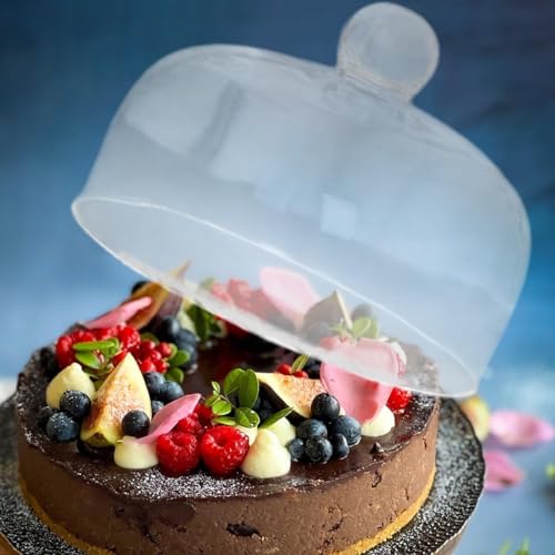 Cloche à gâteaux en dôme de service raffiné pour plateaux de présentation 17.5x25.5 cm