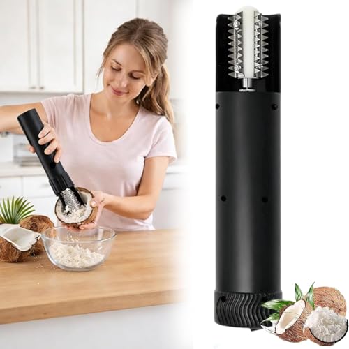 Image of Depehelp Electric Coconut Grater Machine, Handheld Portable Wireless Scraper & Shredder with Stainless Steel Blades, Anti-Splash Kitchen Tool for Coconut, Cheese, Chocolate
