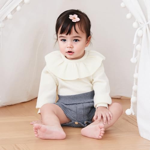 Newborn Baby Girl Knitted Romper Sweater Doll Collar Long Sleeve Knit Jumpsuit Bodysuit Infant Fall Winter Clothes2