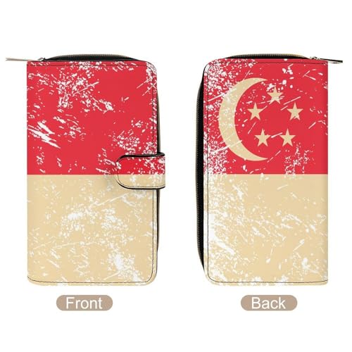 Singapore Vintage Flag Long Wallet for Women Men Purses Coin Pouch Credit Card Holder Organizer3