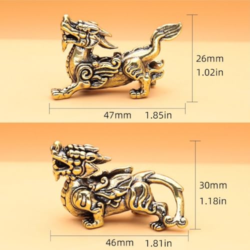 2 Piezas Estatua Dragón Pi Xiu Feng Shui miniatura 2