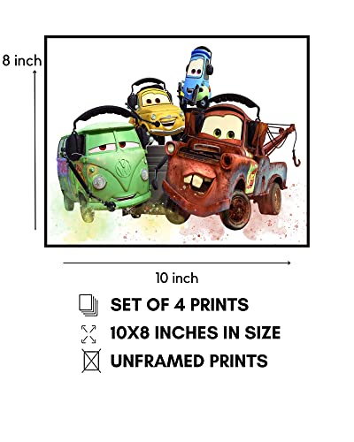 Cars Movie Poster,Wall Decor,Car Poster Decor,Unframed(8"X10"Wall Art Decor Kids Room,Boys Room Posters For Birthday Party,Cars Bedroom Decor For Boys #TOP1