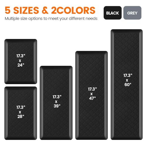 TranquilRelax 4/5 Inch Thick Anti-Fatigue Kitchen Mat Waterproof Non-Slip Kitchen Floor Mat Ergonomic Comfort Standing Mat for Home Kitchen Office Laundry 17.3