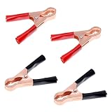 4 Stück Krokodilklemmen, Metal Krokodilklemme (Rot,Schwarz)