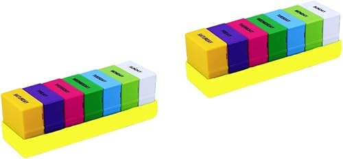 Miniatura 1 de GLEAVI 2 Sets 28 Traveling The Office Sciccors Office Cajas Organizadoras Pillbox Pill Storage Container Medication Organizer Medicine Pill Medicine