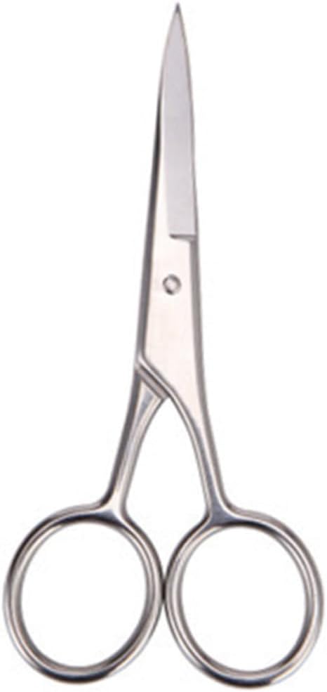 2pcs Stainless Steel Beard Mustache Trimming Scissors for Men Durable Grooming Shears for Barbershop and Home Use Silver
