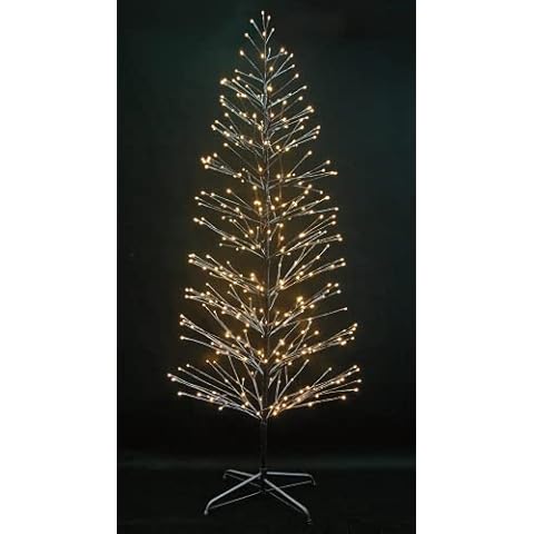 SHATCHI 6Ft Brown Snowy Twig Tree with LED Lights Cover