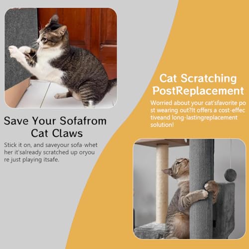 Image of Qpets Self-Adhesive Cat Scratch Guard - Cut-to-Fit Protective Mat for Sofa, Walls & Furniture Durable Scratcher Pad with Removable Tape, Invisible Corner Protector for Renters (30cm x 1m Roll)