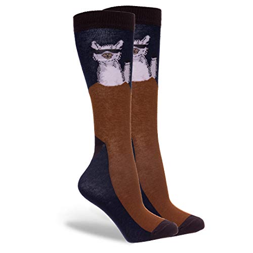 Kit com 5 Pares de Meias Cano Alto Estampada Divertida 38 ao 43 (Never Mind/Crocodilo/Matemático/Lik