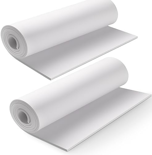 Białe arkusze EVA z pianki EVA, 2 sztuki w rolce, wysokiej jakości pianka eva, grubość 6 mm, 35 x 124 cm, wysoka gęstość 86 kg/m³, do kostiumu cosplay, rękodzieła, projektów DIY MEARCOOH