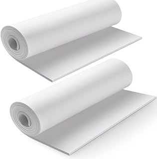 Białe arkusze EVA z pianki EVA, 2 sztuki w rolce, wysokiej jakości pianka eva, grubość 6 mm, 35 x 124 cm, wysoka gęstość 86 kg/m³, do kostiumu cosplay, rękodzieła, projektów DIY MEARCOOH