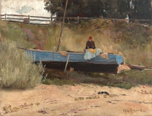 Impression d'art tableau bateau sur la plage de Queenscliff Tom Roberts grand format 60x90