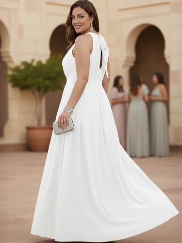 Image of KOH KOH Womens Long Sleeveless Halter Bridesmaid Wedding Guest Maxi Dress
