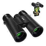 12x42 Binoculars for Adults, BAK4 Prism FMC Lens Large Eyepieces, HD Professional Binoculars for Bird Watching, Hunting, Hiking, Travel Sightseeing, Concerts, Sports with Smart Phone Adapter