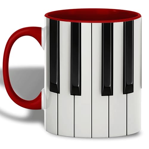 Taza de cerámica con diseño de piano 11oz miniatura 1