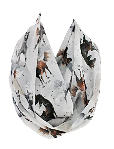 Etwoa's Watercolor Horses Infinity Scarf Circle Scarf Loop Scarf