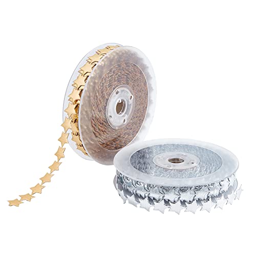 NBEADS 32.8 Yards 2 Rolls Star Theme Ribbon Lace Trims,