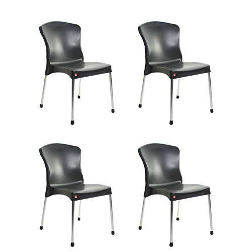 Image of Cello Milano Cafeteria Set of 4 Chairs (Black)