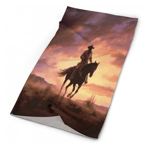 VTCTOASY Cowboy West Neck Gaiter Personalized Soft Windproof Face Covers Cozy Winter Neck Warmer Gator Scarfs Multipurpose Fashion Breathable Bandana Face Mask Scarf for Adult