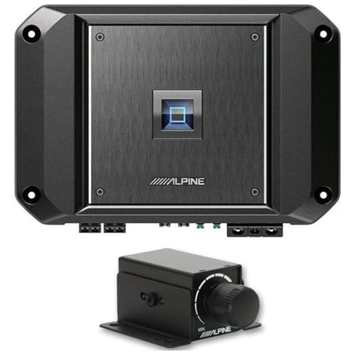 Alpine R2-A60F 4 Channel 600 Watt Class D Car Audio Amplifier & RUX-KNOB.2 Remote Bass Knob Bundle