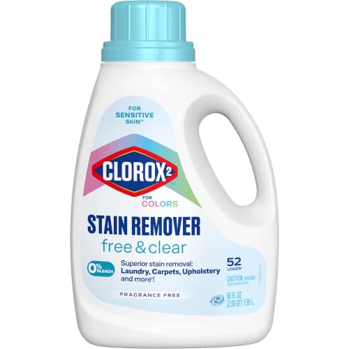 Clorox 2 for Colors Stain Remover & Laundry Additive, Free and Clear, 66 Fl Oz (Pack May Vary)