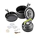 Zestaw naczyń kempingowych aluminiowa nieprzywierająca przenośna zastawa stołowa na zewnątrz czajnik garnek zestaw do gotowania miska do gotowania miska na piesze wycieczki grill piknik