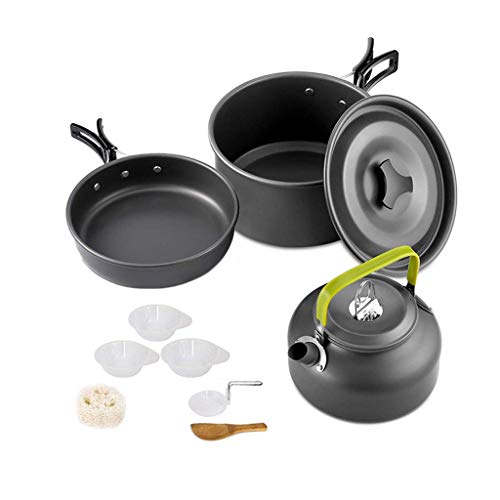 Kettle pot cookset de camping et vaisselle de cuisson légère pour randonnée