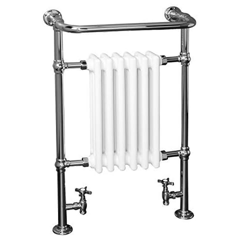 Warmehaus Victorian Chrome & White Towel Radiator Cover