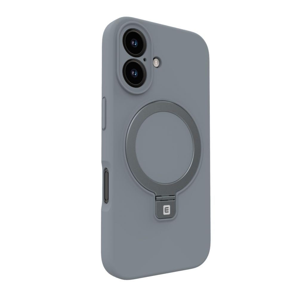 Coque silicone iPhone 16 Evelatus argenté idéale pour visionnage vidéo et bureau