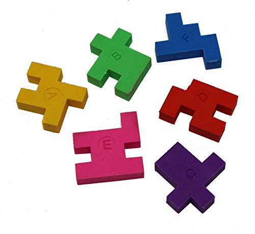 Smart Novelty Cube Puzzle Erasers for Kids School Supplies and Party Favors - Bulk Pack of 24 Colorful Mini Geometric Erasers - Thumbnail 6