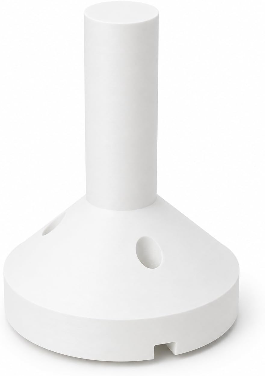 Rotary Base Extension Compatible with WeCreat Vision/Vista, Anti-Wobble Design Rotary Clamp Accessory for Laser Engraving Tumbler Jigs, 3D Printed Stable Support for Workshop & Crafting (White)