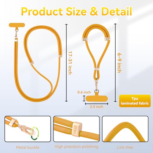 Image of VVAAGG Cell Phone Lanyard for iPhone: Crossbody Phone Strap Adjustable Neck Wrist Strap Anti Theft Long Lanyard Travel Essential for Women Most iPhone and Android Smartphones