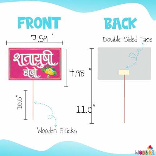 Image of Wobbox Marathi Baby Shower Decoration Items| Baby Shower Ceremony Photo Booth Props For Photoshoot, Daddy To Be Badge & Mom To Be Sash With Milestone Card, Godh Bharai Ceremony Decoration Kit-(FP1027)