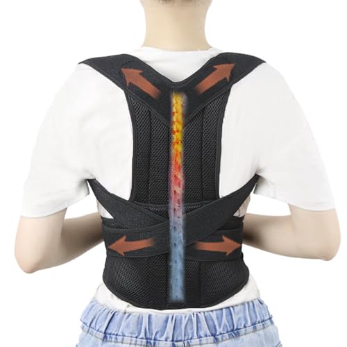 Correcteur de posture ajustable contre le dos voûté avec maille aérée