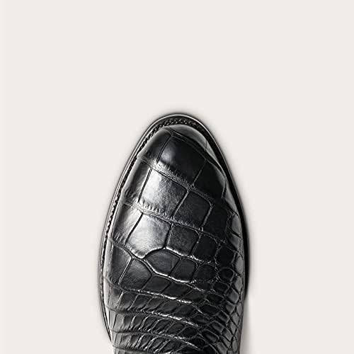 Badduys Boots for Men Platform Pointed Toe Chunky Low Heel Snake Print Cowboy Mid Calf Boots Vintage Comfort Pull-on Outdoor Anti-Skid Leather Shoes | Image 4