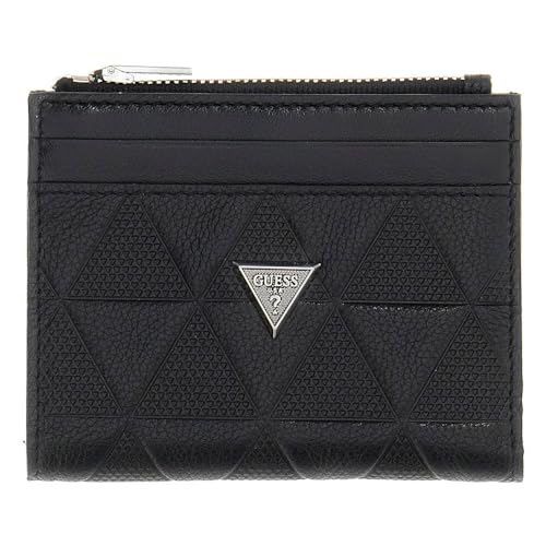 Portefeuille en cuir noir GUESS homme texture premium