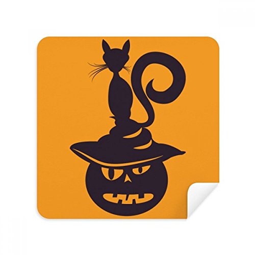 Chiffon écran téléphone et essuie-lunettes motif chat citrouille pour le bureau