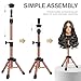 ZQIAN BEAUTY 25 Inch Wig Stand Tripod, Adjustable Mannequin Head Stand, Wig Head Stand for Training Heads And Canvas Block Head (Latte, Mannequin Head Not Included)