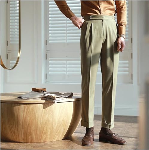 Men's Suit Dress Pant Trousers Slim Fit Elasticated Waist Business Pants4