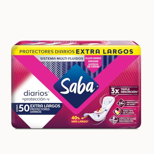 La Mejor Selección de Protectores que Puedes Comprar On-line. 47 Protectores Diarios Saba + protección-v Extra Largos 50 piezas