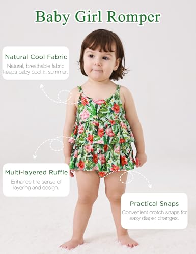 Bamboo Viscose Baby Girl Romper Dress Sleeveless Smocked Baby Girl Summer Outfit Multi-Layer Infant Dress2