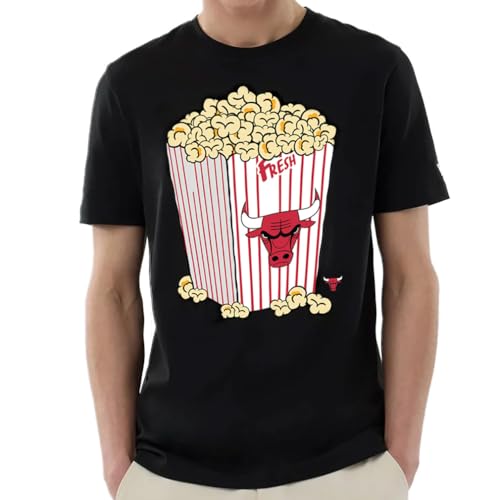 T-shirt NBA Popcorn Chicago Bulls Noir Idéal pour le Streetwear Urban