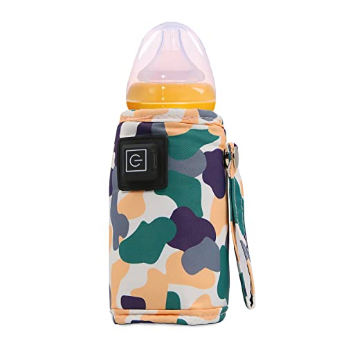 Bolsa para calentar botellas con USB, para bebidas de leche, para exteriores, viajes, picnic, otoño, invierno, color camuflaje Cover