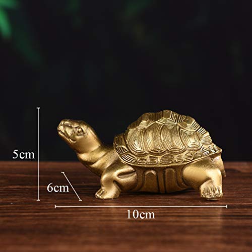 Brabud Brass Millennium Turtle Statue Gold Desk Home Indoor Outdoor Decorative Collectible Gifts For Elders 4'' Bs051 #TOP1