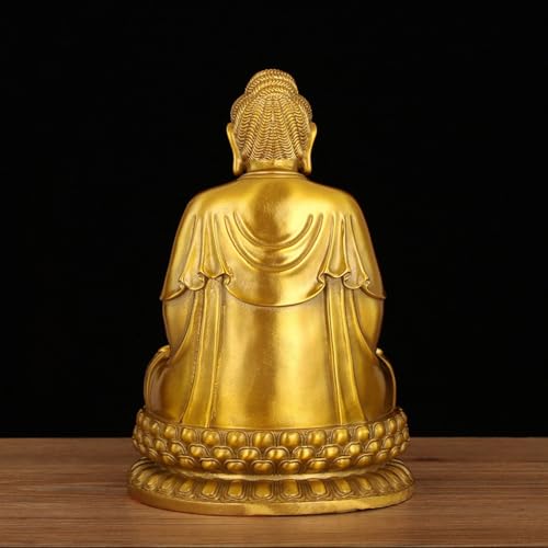 Statue Bouddha laiton objet décoration zen maison salon et bureau
